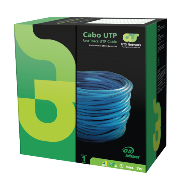 53.305.1 – Cabo UTP GTS Network Cat5e Azul, Caixa c/ 305m - Image 2